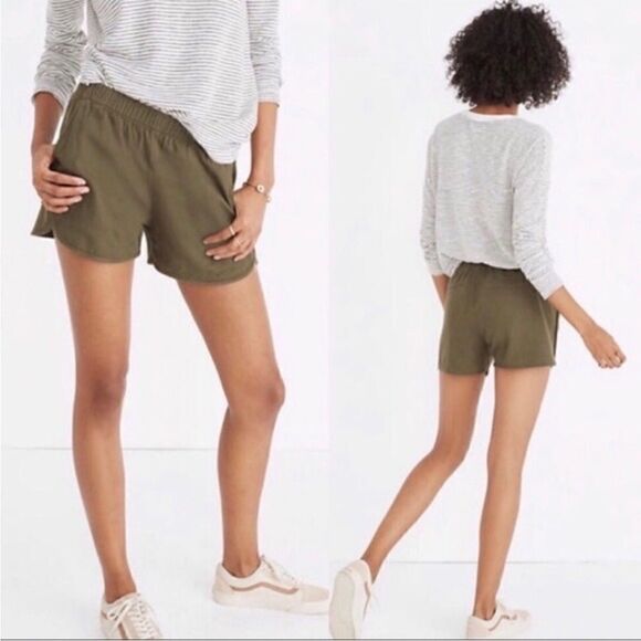 Madewell Olive Green pull-on shorts H5956 - Picture 12 of 12